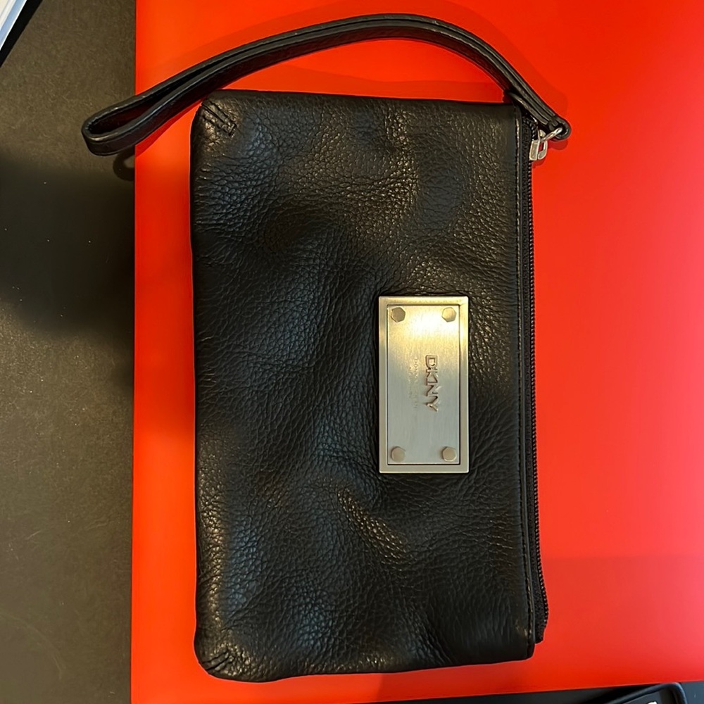 DKNY leather wristlet